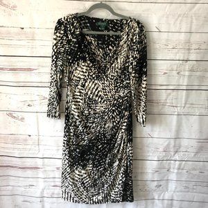Lauren Ralph Lauren Printed Faux Wrap Dress